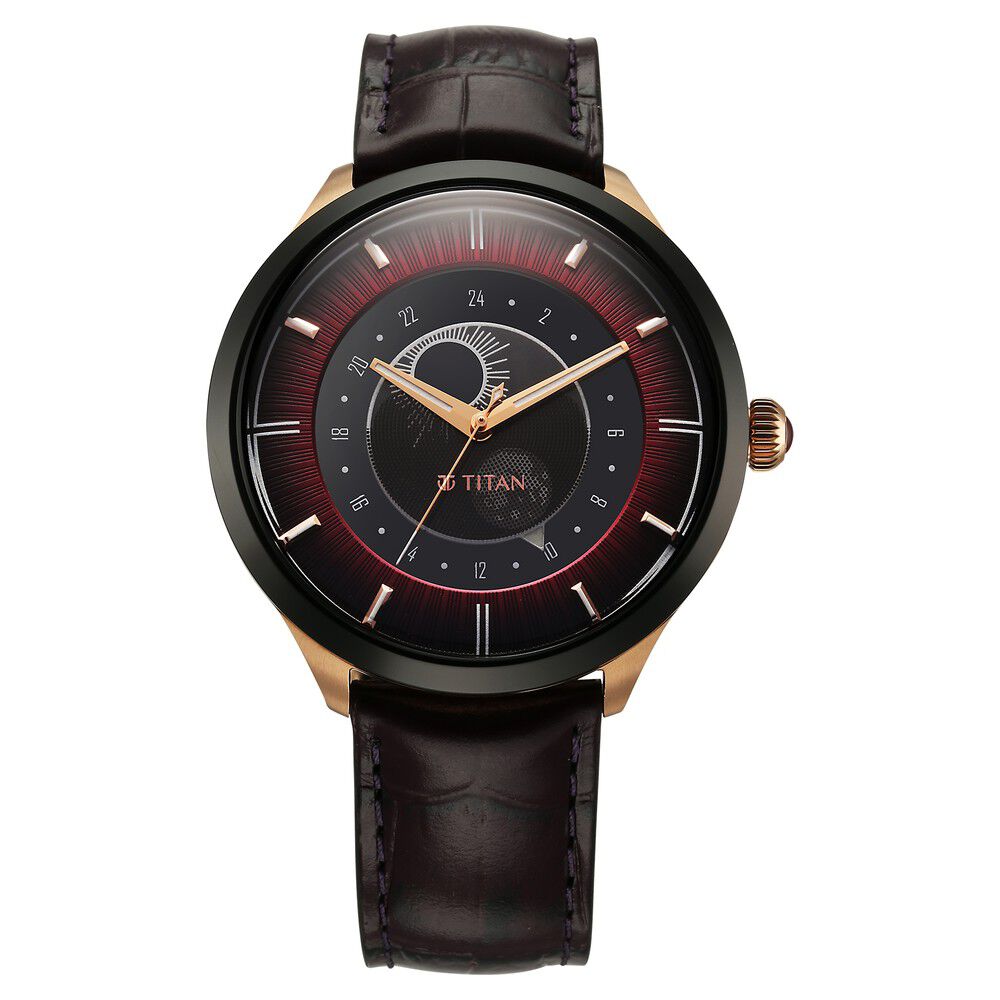 Titan Caleum Sun Moon Phase in Scarlet Red - Stellar Edition