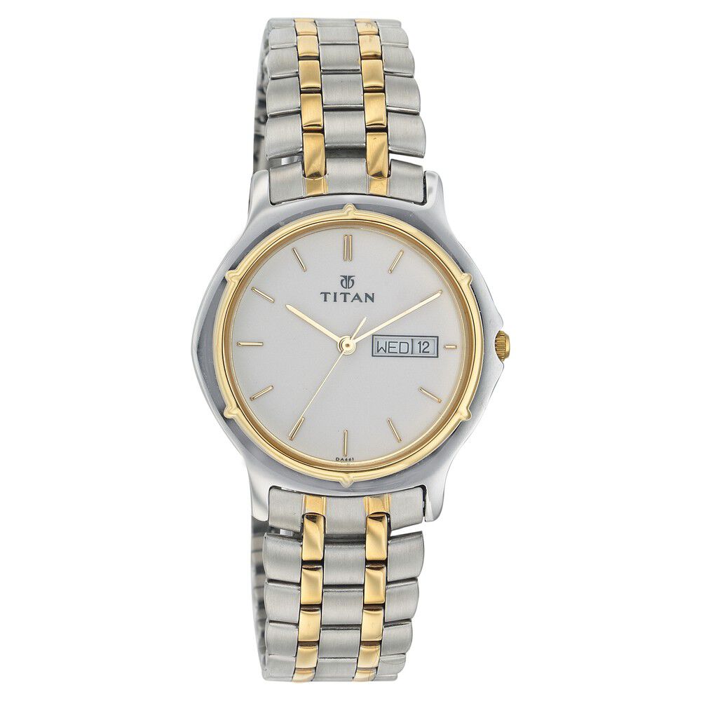Titan Quartz Analog With Day And Date White Dial Watch For Men NB650BM titan-quartz-analog-with-day-and-date-white-dial-watch-for-men-nb650bm