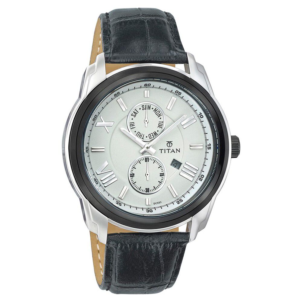 Titan Quartz Analog With Day And Date Silver Dial Watch For Men 90006K titan-quartz-analog-with-day-and-date-silver-dial-watch-for-men-90006k