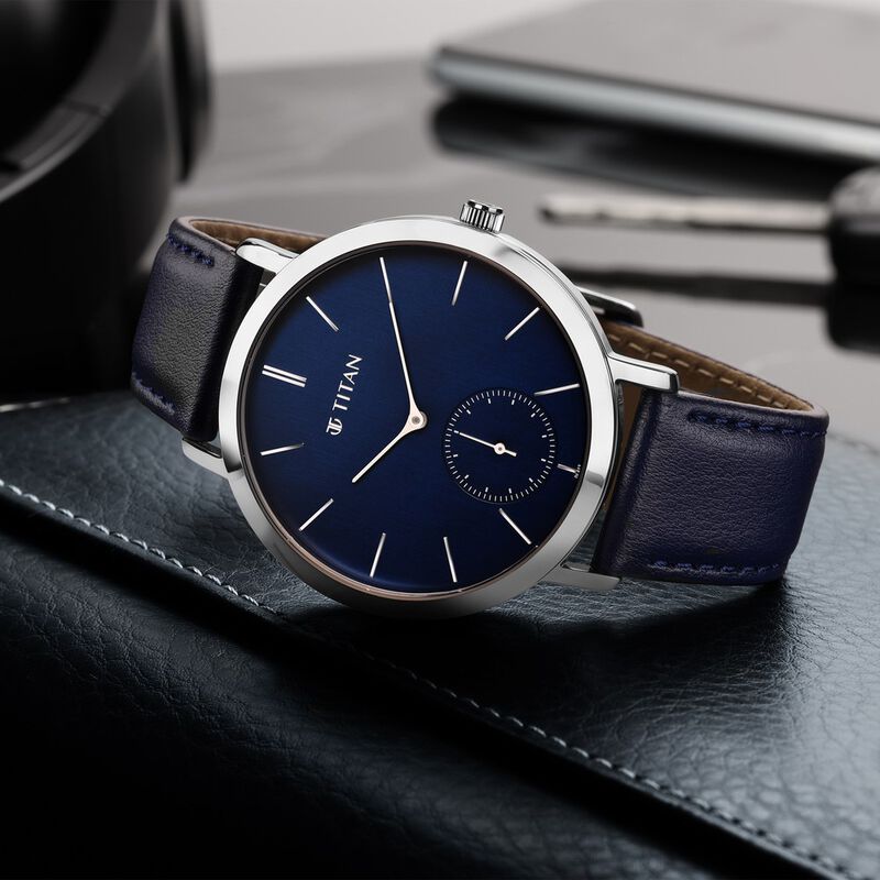 Analog Watch Titan Formal Watch For Man Titan Memento Blue Dial