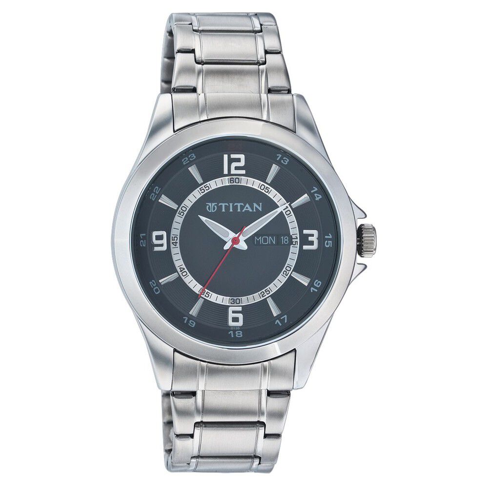 Titan Quartz Analog With Day And Date Black Dial Watch For Men 9323SM0 titan-quartz-analog-with-day-and-date-black-dial-watch-for-men-9323sm0