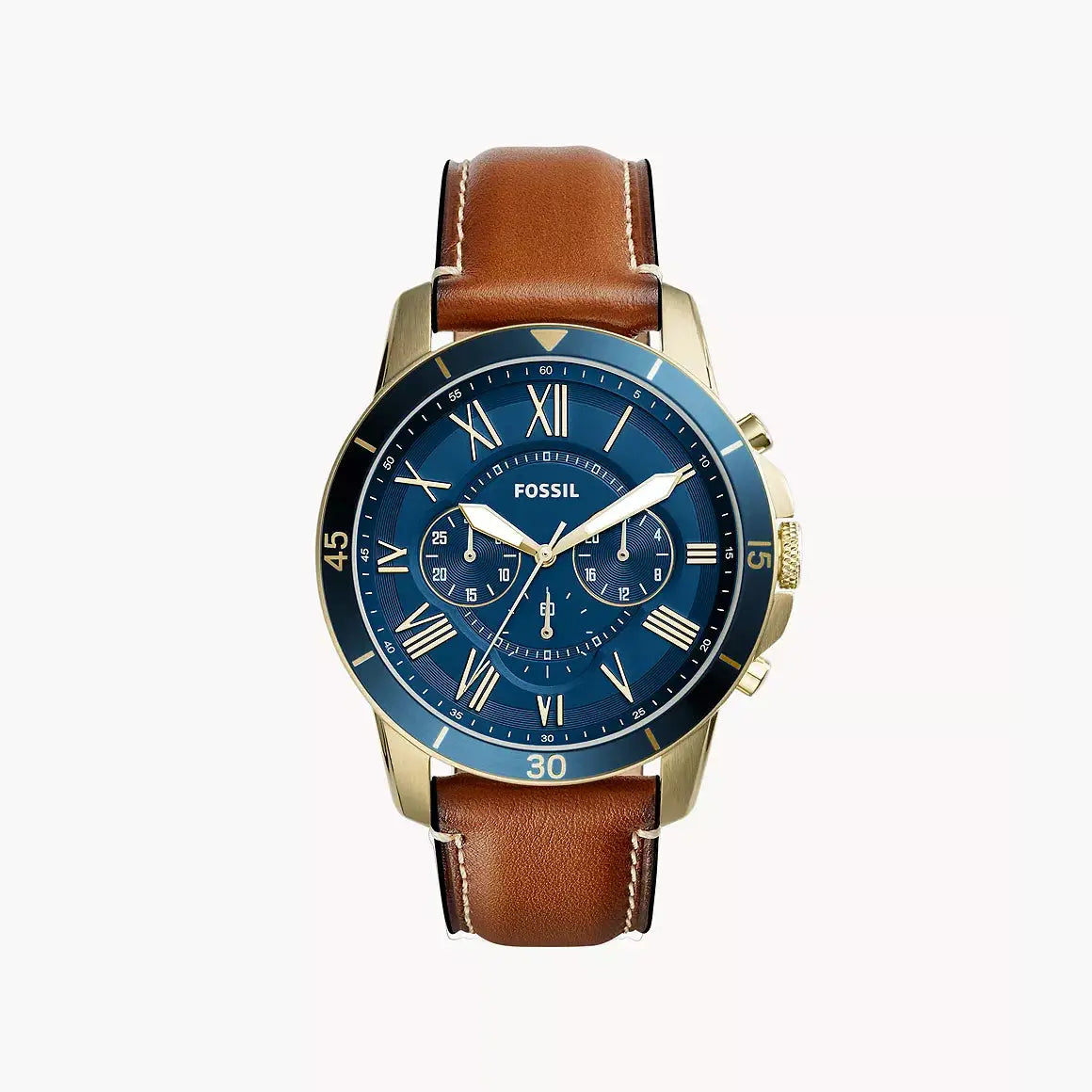 Fossil Grant Sport Chronograph Luggage Leather Watch The Watch Factory