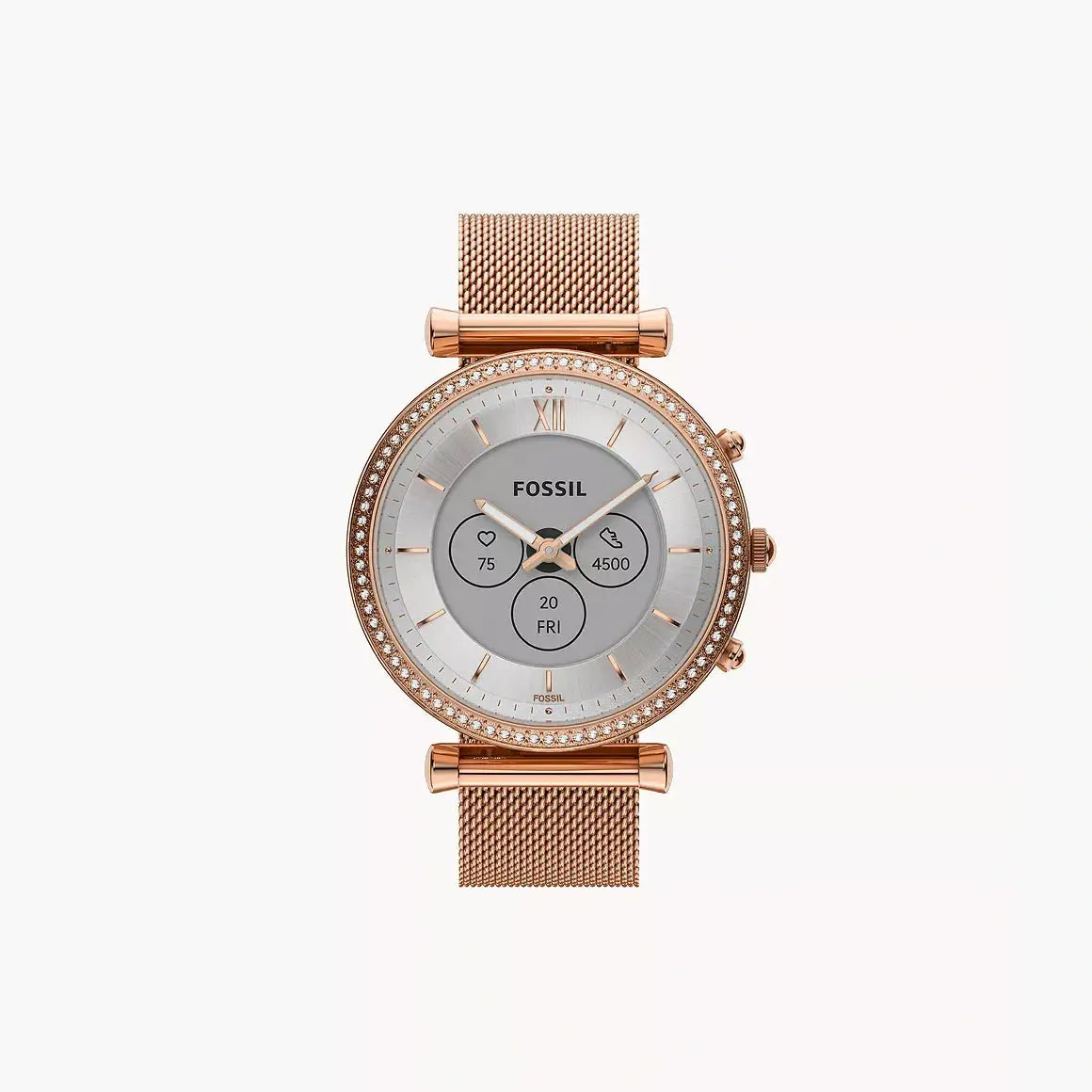 Fossil Carlie Gen Hybrid Smartwatch Rose Gold-Tone Stainless