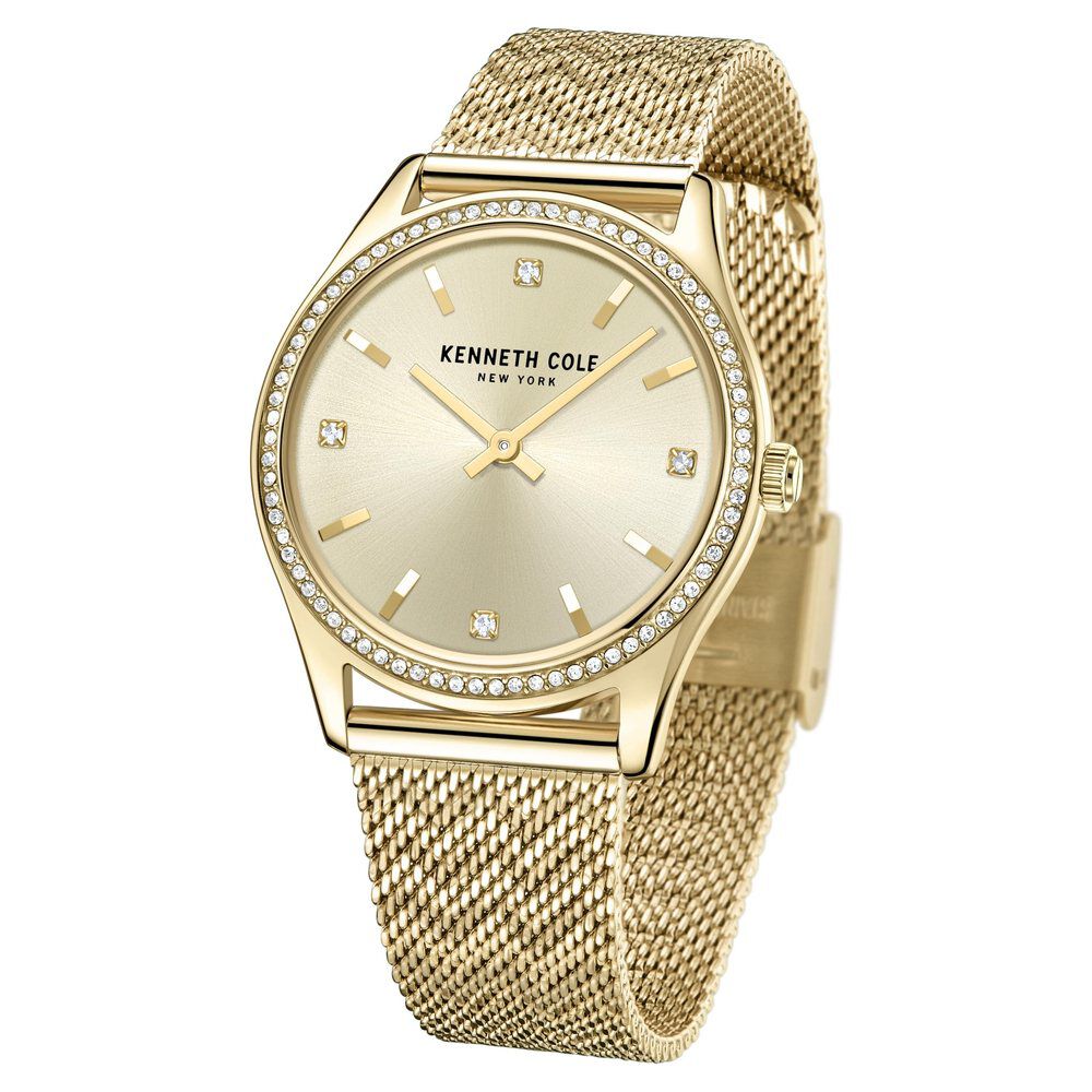 Kenneth Cole Quartz Analog Champagne Dial Stainless Steel Strap Watch for Women