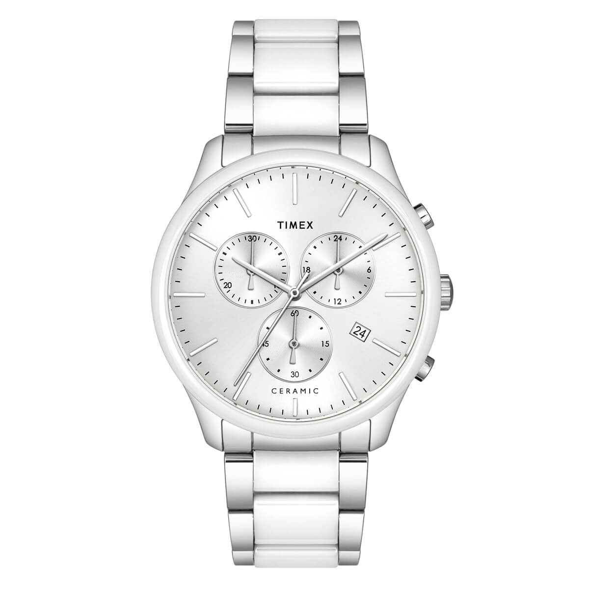 Timex Fashion Men's Silver Dial Round Case Chronograph Function Watch  -TWEG21700