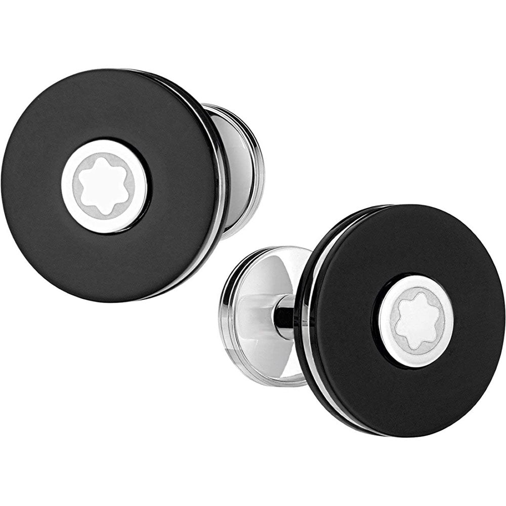 Montblanc 116666 Pix Stainless Steel and Black Resin Cufflinks Montblanc 116666 Pix Stainless Steel and Black Resin Cufflinks