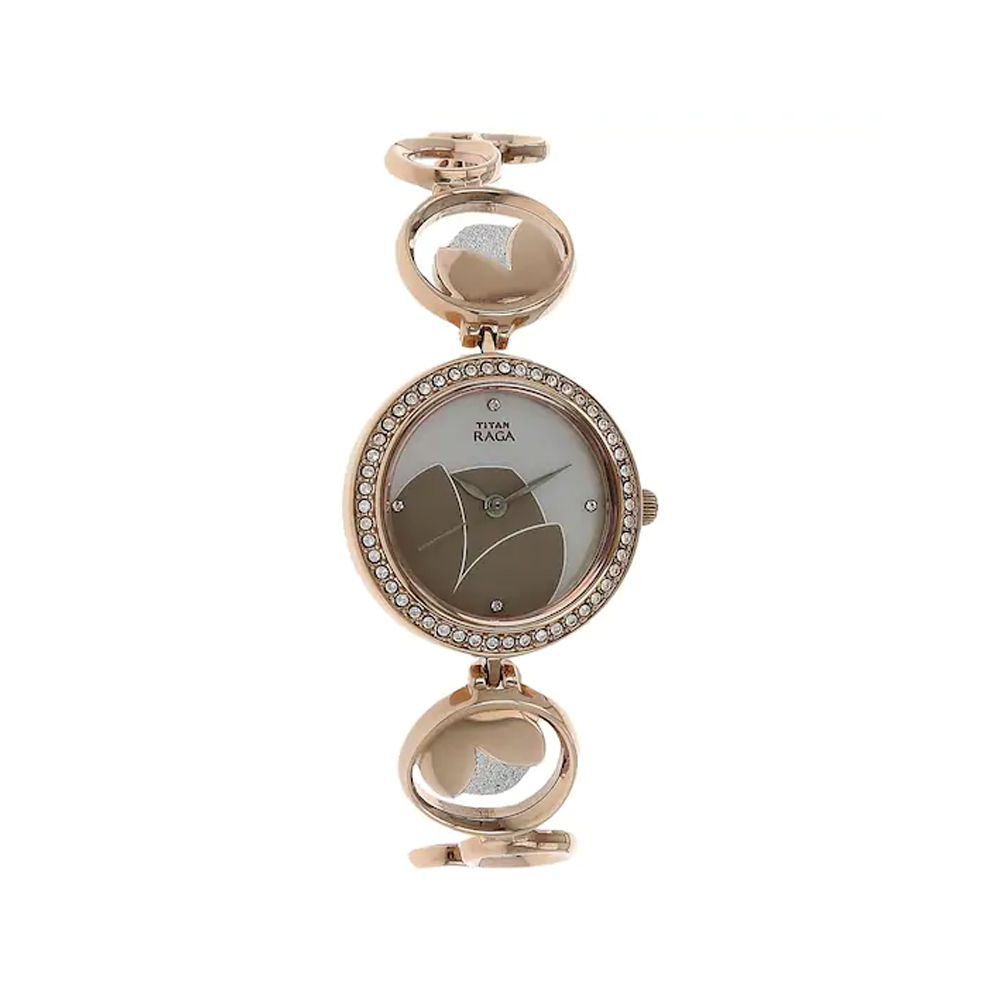 Titan Raga Analog brown Mother of Pearl Dial Women s Watch