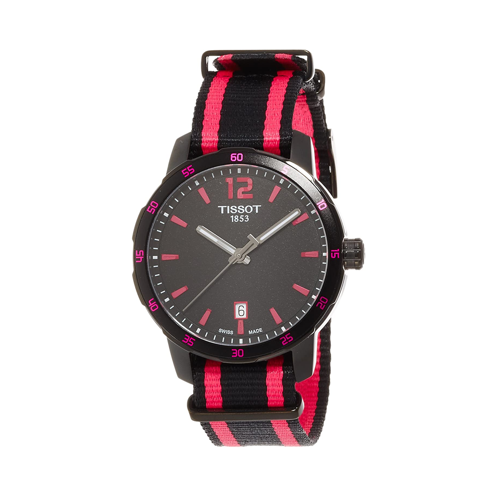 Tissot T0954103705701 Quickster Black Dial Black and Hot Pink