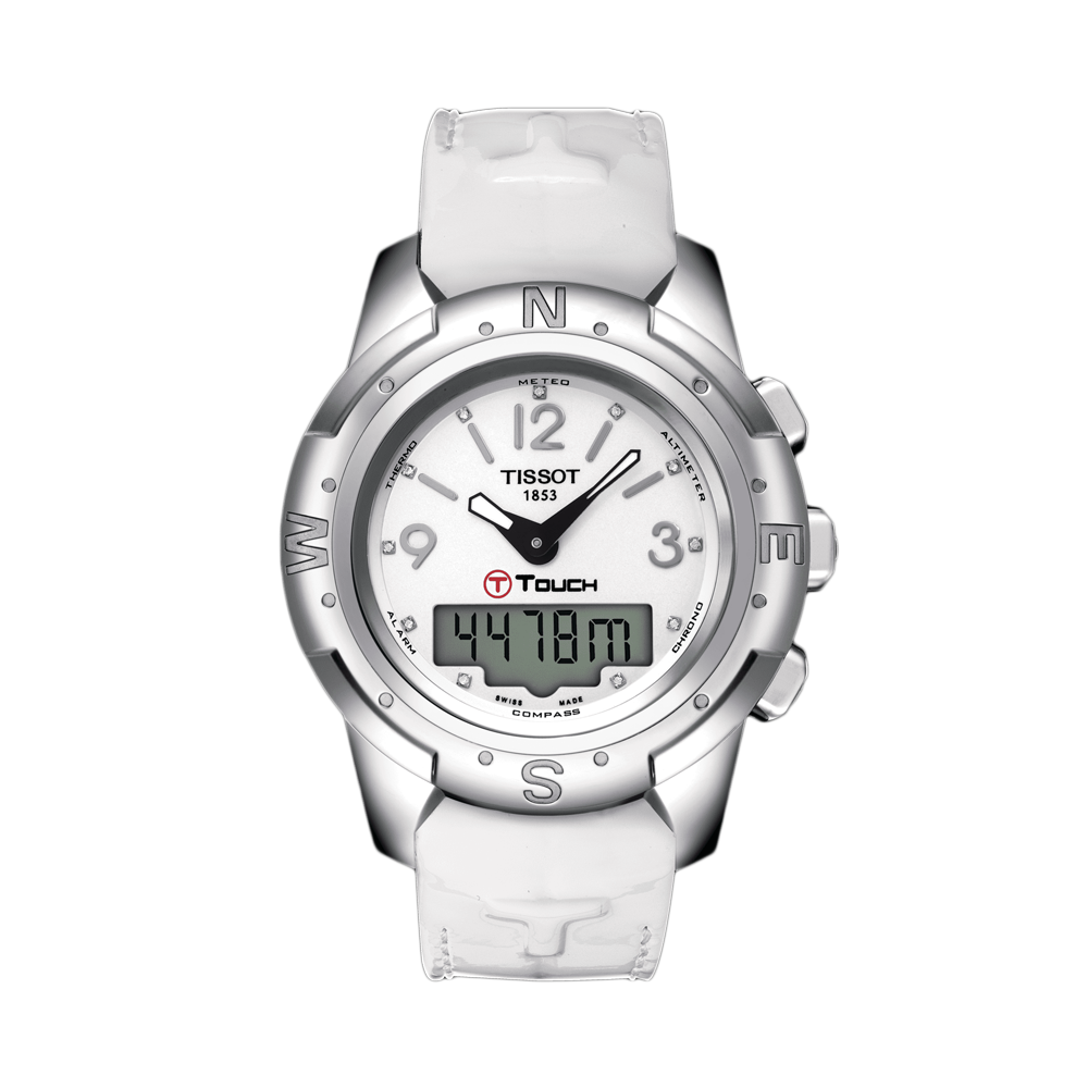 Tissot T Touch II T0472204601600 White Dial Titanium Women Watch