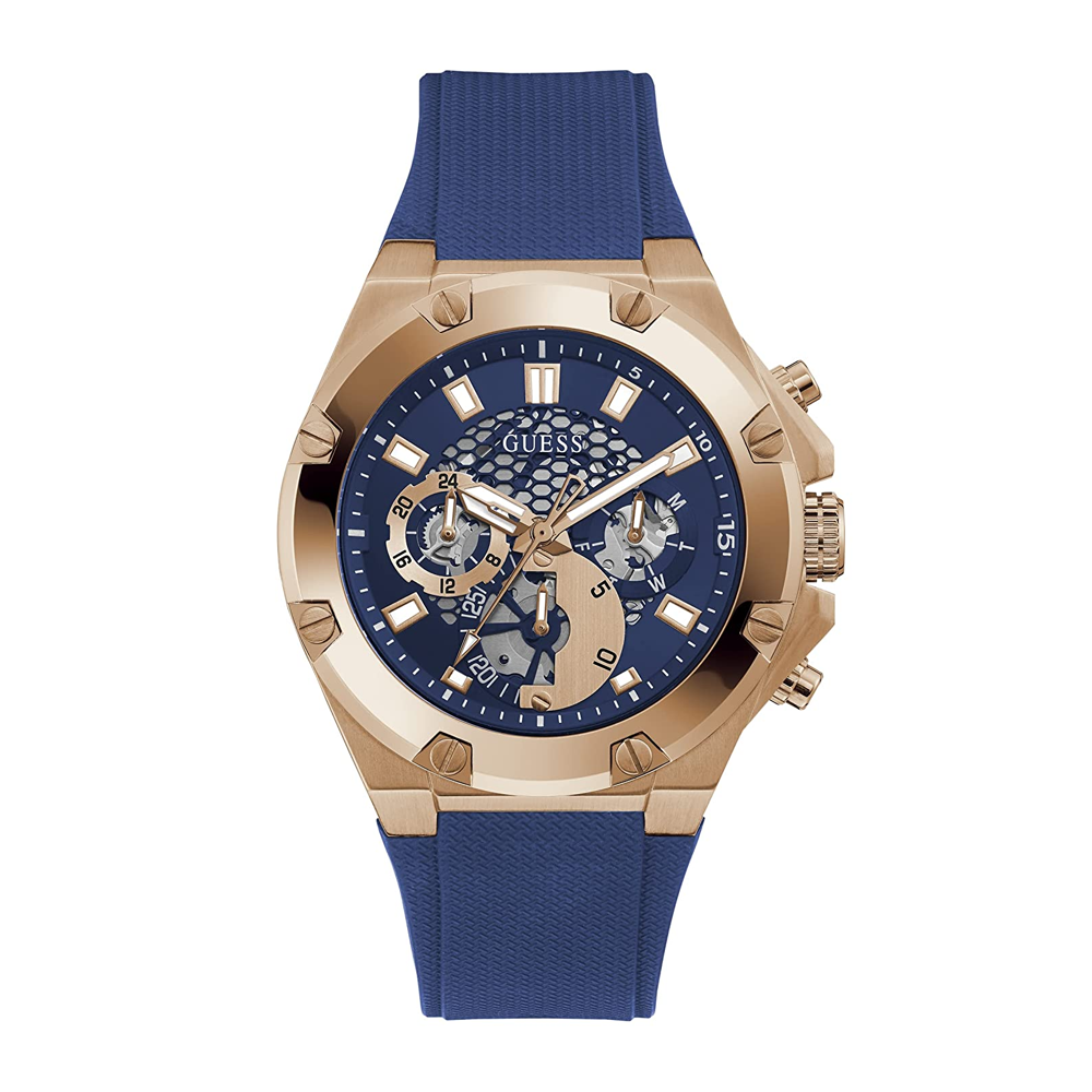 Guess blue dial men's watch Clearance