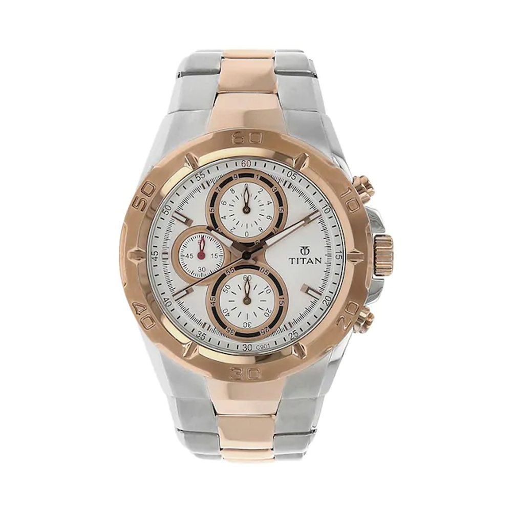 Titan Regalia Chronograph White Dial Men s Watch NK9308KM01 The