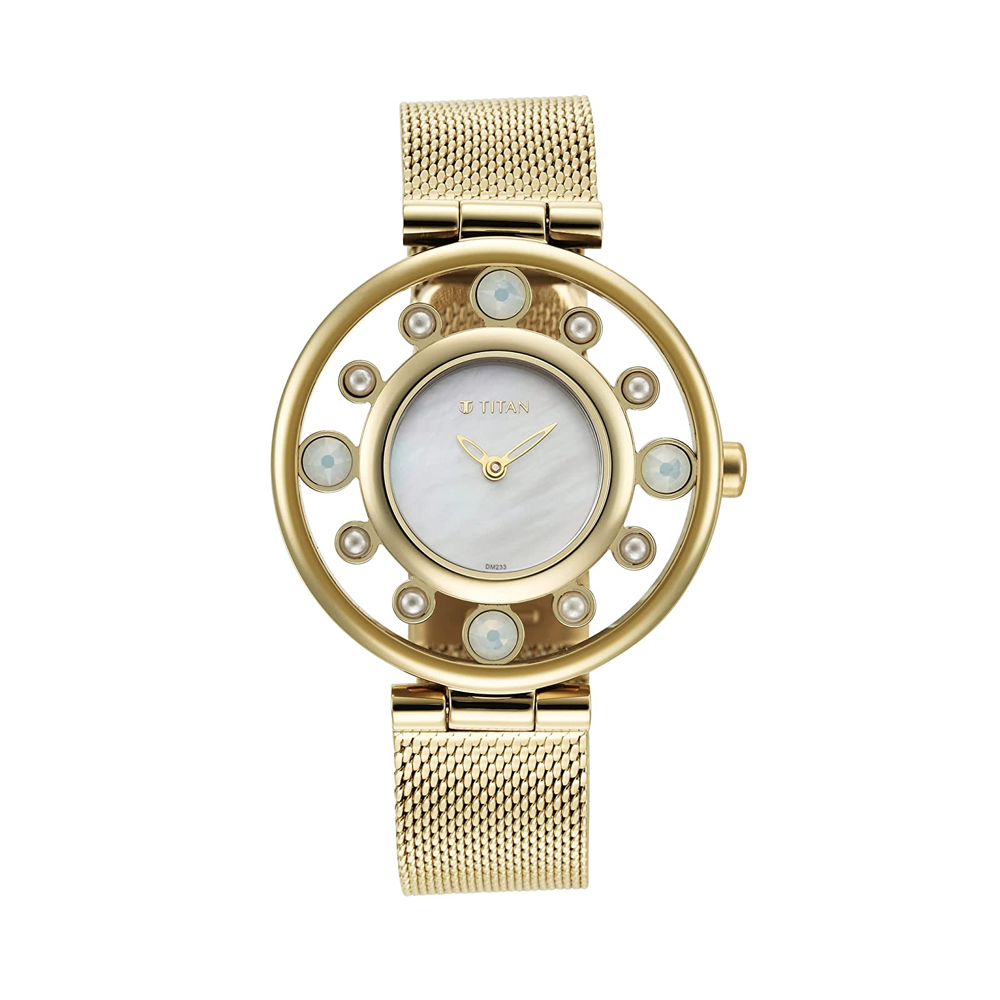 Titan Purple Unending Beauty Analog White Dial Women s Watch