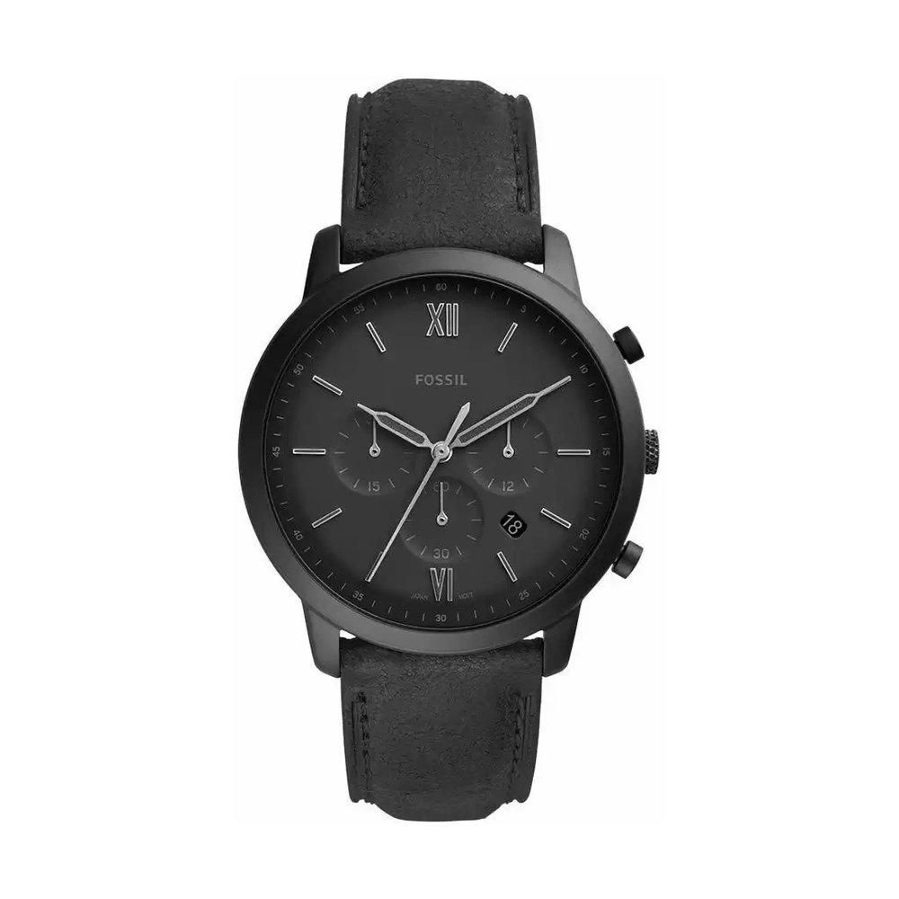Leather Watch Fossil Watches Matte Black Fossil FS5503 Neutra