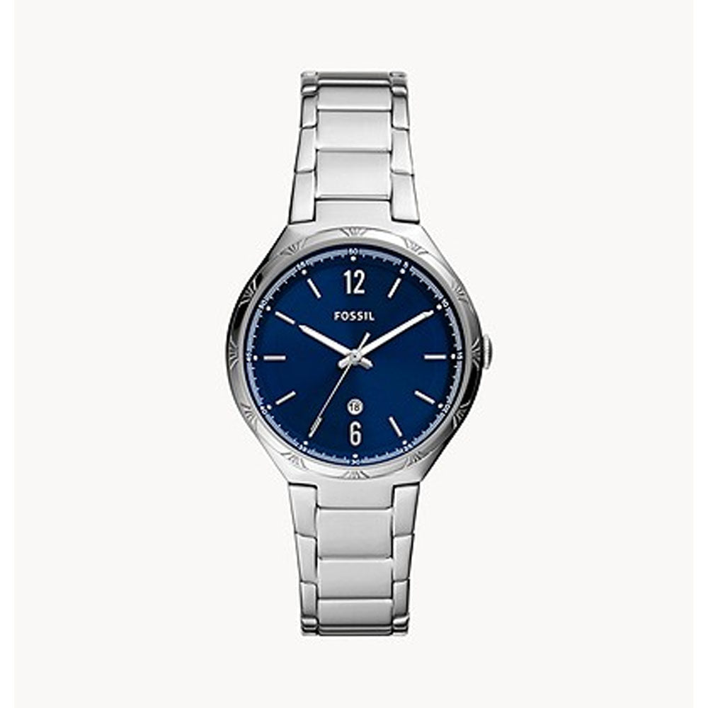 Fossil Watches Silver With Blue Inside Fossil Blue AM-3099 Silver