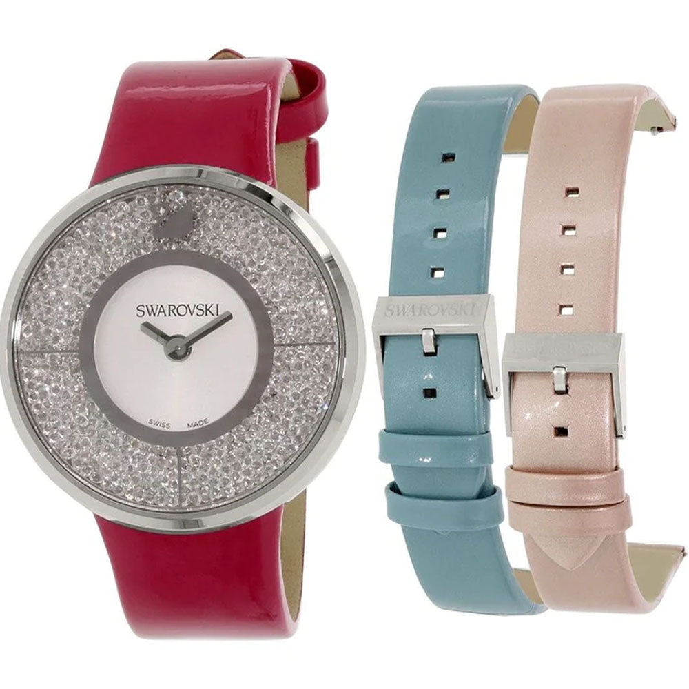 pink watch swarovski watch leather strap