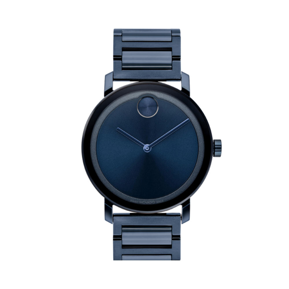 Movado blue outlet dial men's watch