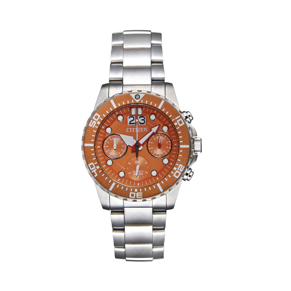 Eco Energy Sector Cronografo Automatico Citizen Analog Orange Dial