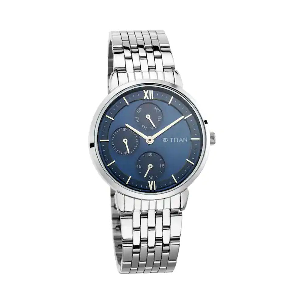 TITAN Workwear Watch With Blue Dial Metal Strap 2652SM02 – The