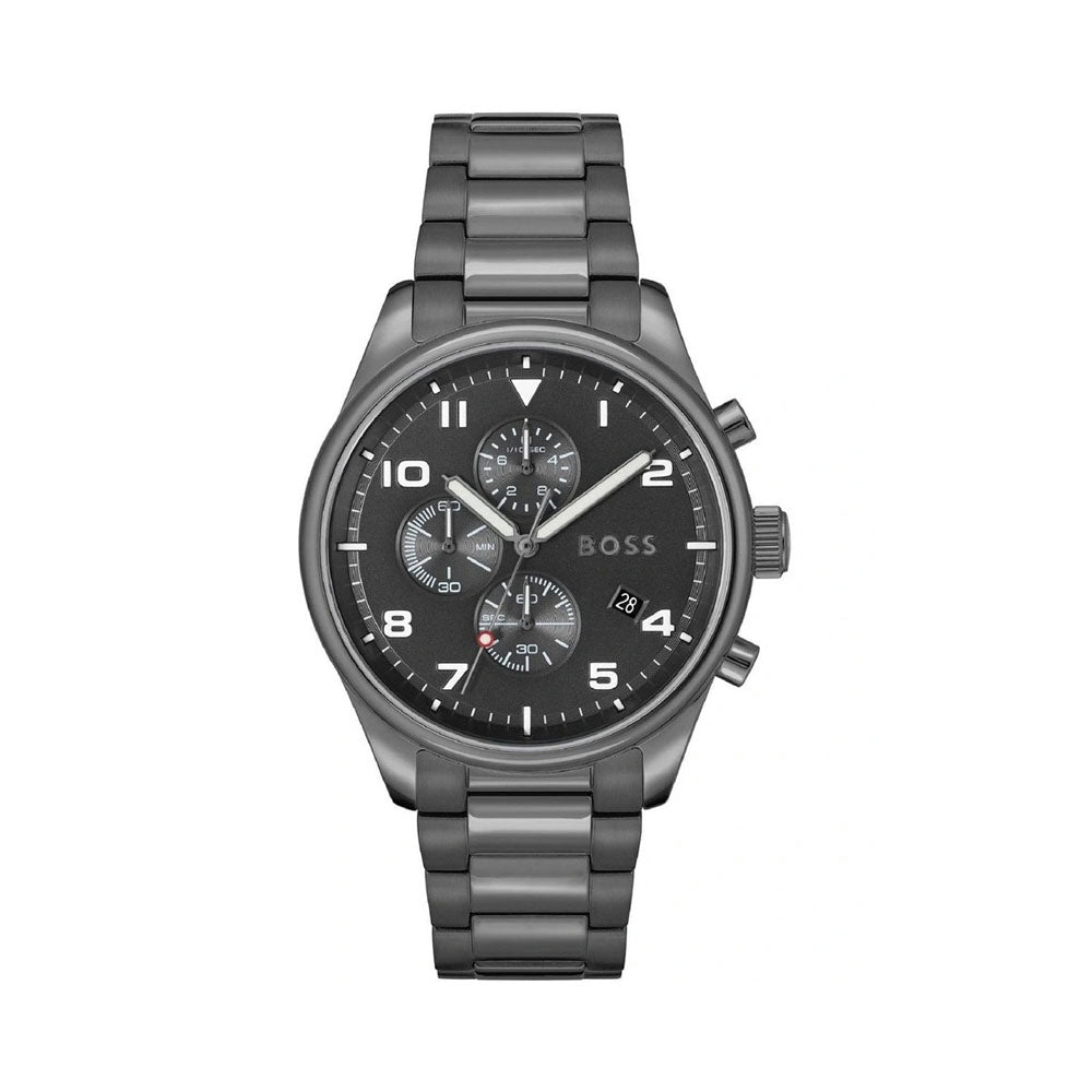 Hugo Boss View Black Dial Steel Qtz Chrono Watch 1513991 – The Watch  Factory ®