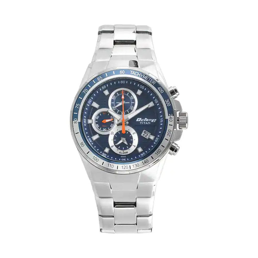 TITAN Octane Blue Dial Stainless Steel Strap Watch 90085KM03J