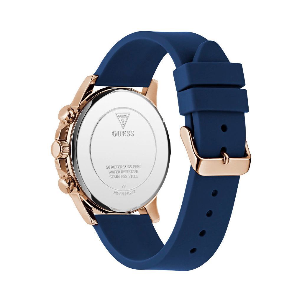 GUESS Mens Blue Rose Gold Tone Analog Watch GW0913G1