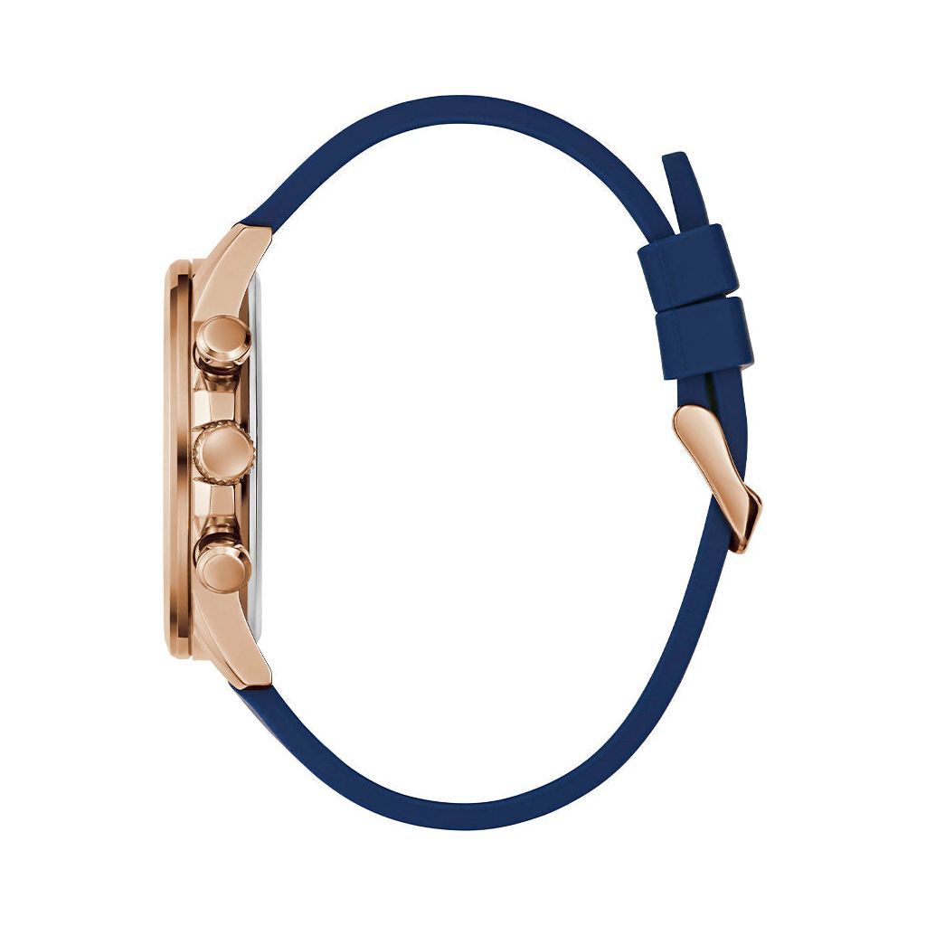 GUESS Mens Blue Rose Gold Tone Analog Watch GW0913G1