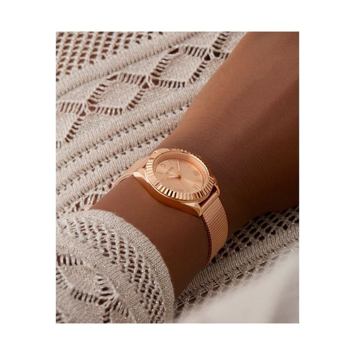 GUESS Ladies Rose Gold Tone Analog Watch GW0842L3