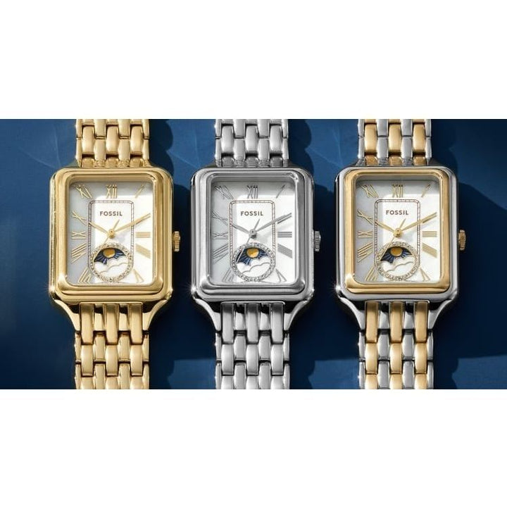 Raquel Sun Moon Multifunction Two-Tone Stainless Steel Watch