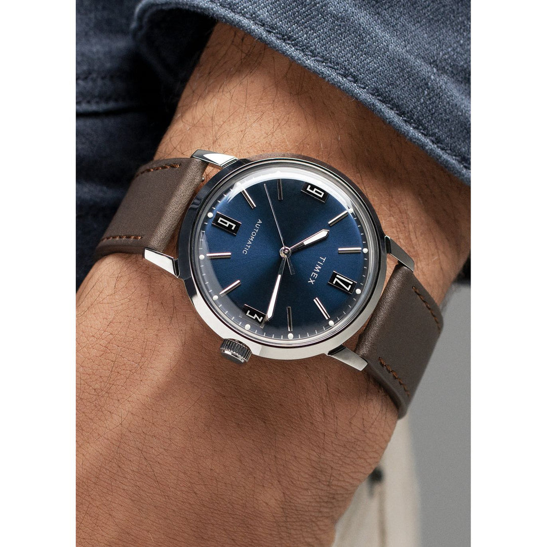 TIMEX Marlin Automatic 40mm Leather Strap Watch TW2V44500U9