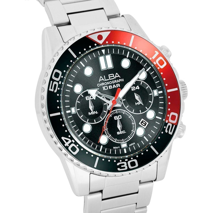 AT3J37X1 Midnight Black Dial with Black+Red Bezel Chronograph
