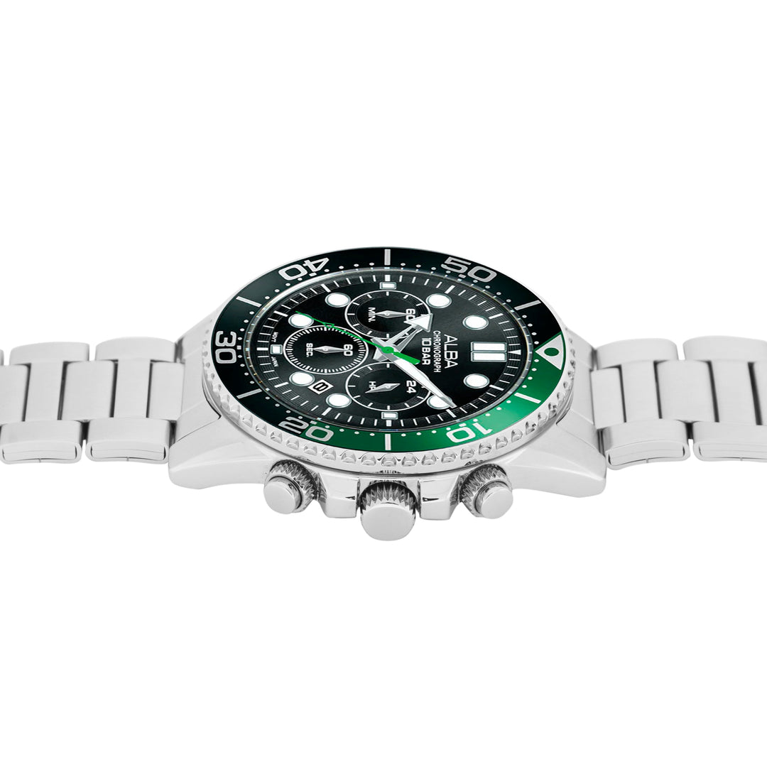 AT3J39X1 Midnight Black Dial with Black+Green Bezel Chronograph