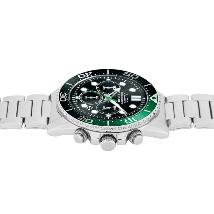 AT3J39X1 Midnight Black Dial with Black+Green Bezel Chronograph