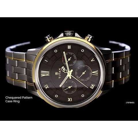 Titan Grandmaster Brown Dial Quartz Multifunction Metal Strap watch for Men-NL1787BM01
