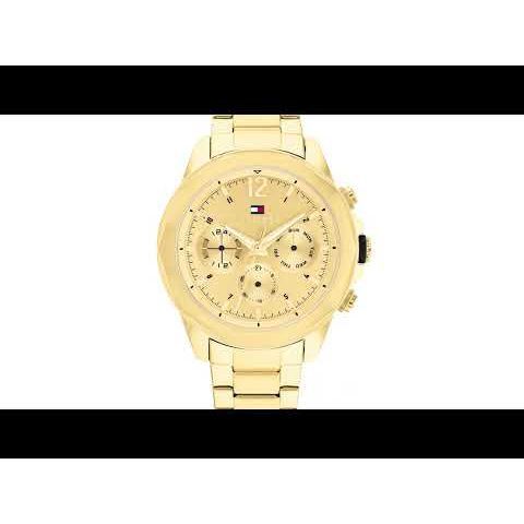 Tommy Hilfiger Gold Dial Golden Stainless Steel Strap Watch for Men-NTTH1792060