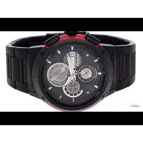 Titan Quartz Chronograph Black Dial Stainless Steel Strap Watch for Men-1758KM02