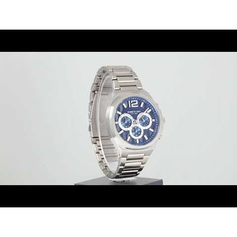 Kenneth Cole Quartz Chronograph Blue Dial Stainless Steel Strap Watch for Men-NDKCWGI2104901MN