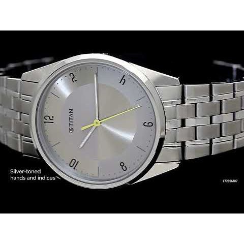 Titan Workwear Grey Dial Analog Metal Strap watch for Men-NS1729SM07