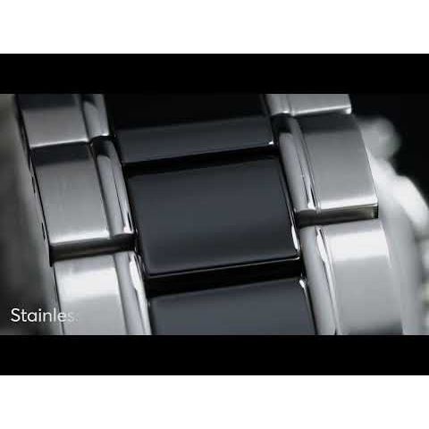 Titan Ceramics Black Dial Chronograph Stainless Steel and Ceramic Strap watch for Men-NL90090KD01