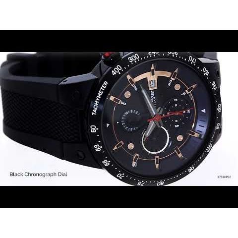 Titan Octane Black Dial Chronograph PU Strap watch for Men-NN1761KP02