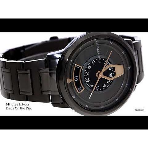 Titan Maritime Anthracite Dial Analog Stainless Steel Strap watch for Men-NP1828KM01