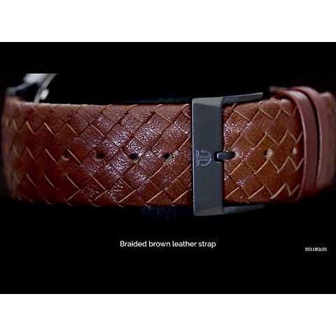 Titan Athleisure Grey Dial Analog Leather Strap Watch for Men-NS90118QL01