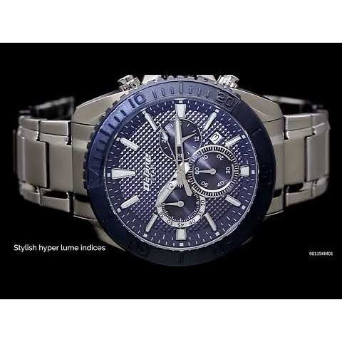 Titan Quartz Chronograph Silver Dial Stainless Steel Strap Watch for Men-NP90115KM01