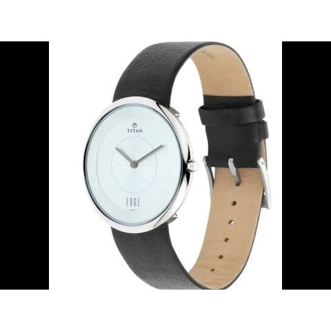 Titan Quartz Analog Silver Dial Leather Strap Watch for Men-NS1780SL01