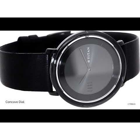 Titan Quartz Analog Anthracite Dial Leather Strap Watch for Men-NS1778NL01