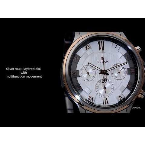 Titan Grandmaster Silver Dial Quartz Multifunction Metal Strap Watch for Men-NL1787KM01