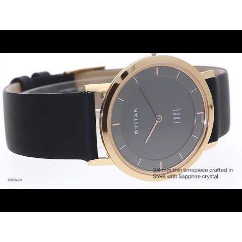 Titan Quartz Analog Anthracite Dial Leather Strap Watch for Men-NT1595WL09