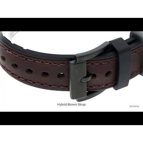 Titan Octane Hyper Lume Blue Dial Chronograph Leather Strap watch for Men-NP90112NP02