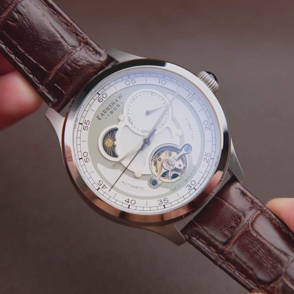 Earnshaw Baron Day Night Open Heart Automatic Winter White