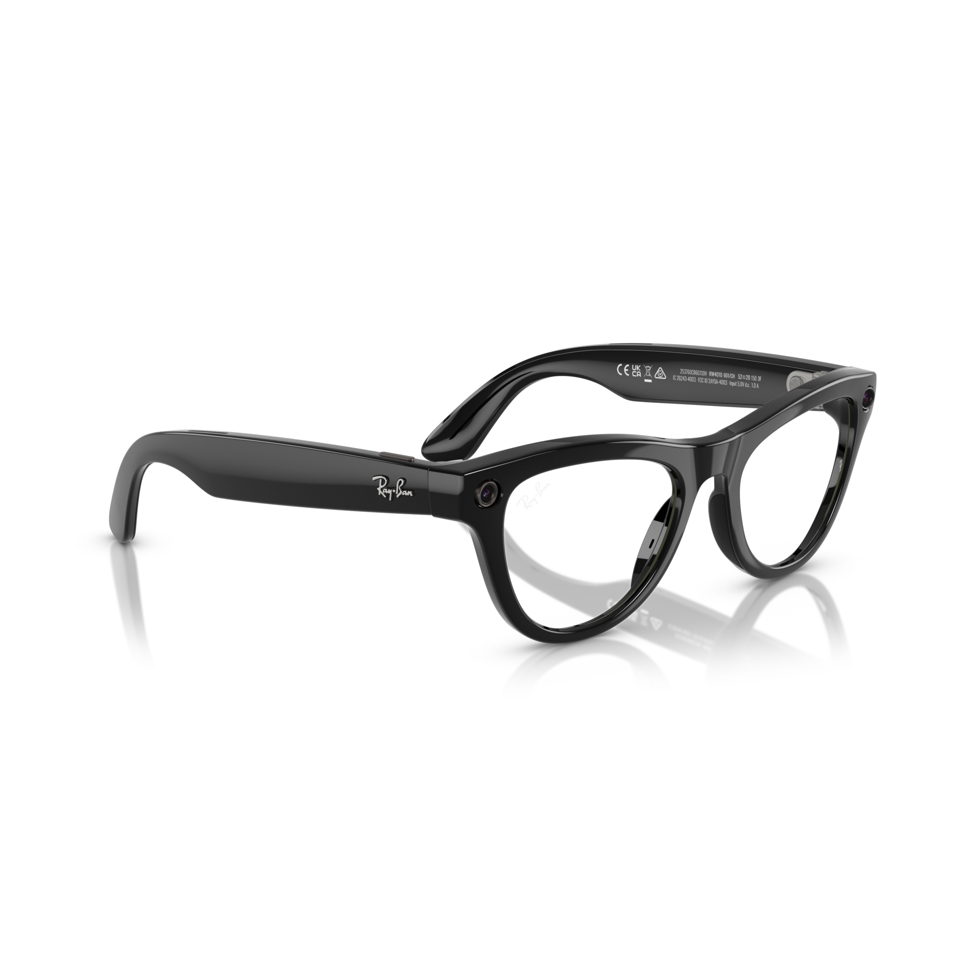 Ray-Ban Meta Skyler Shiny Black Cat Eye Glasses with Open-Ear Audio