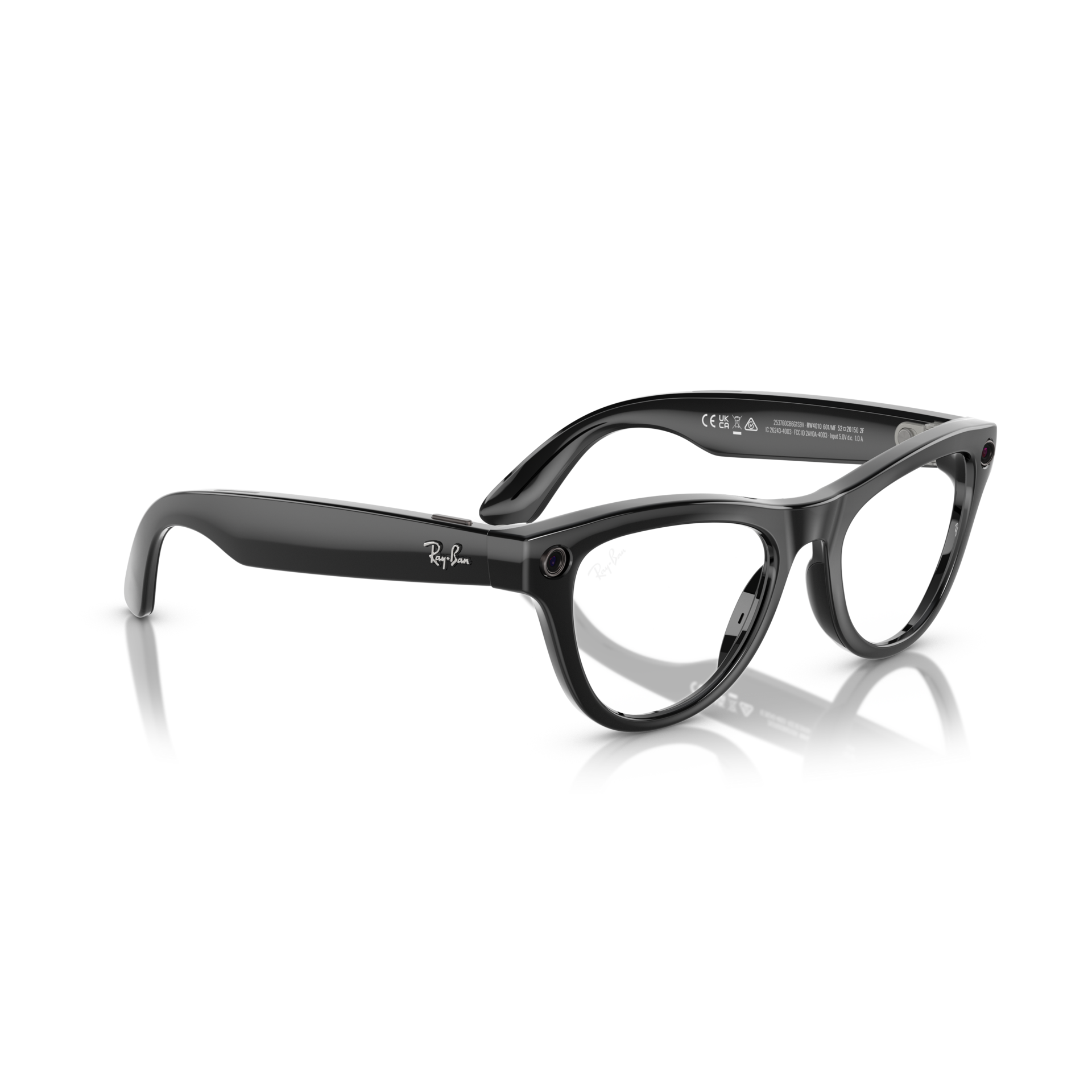 Ray-Ban Meta Skyler Shiny Black Cat Eye Smart Glasses with AI Tech Transition Lenses